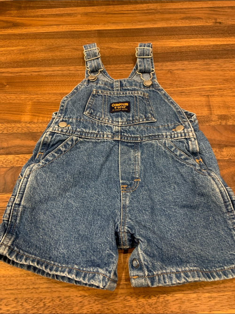Vintage OshKosh B'gosh Denim Shortalls Overalls 6-9M Honduras Perfect